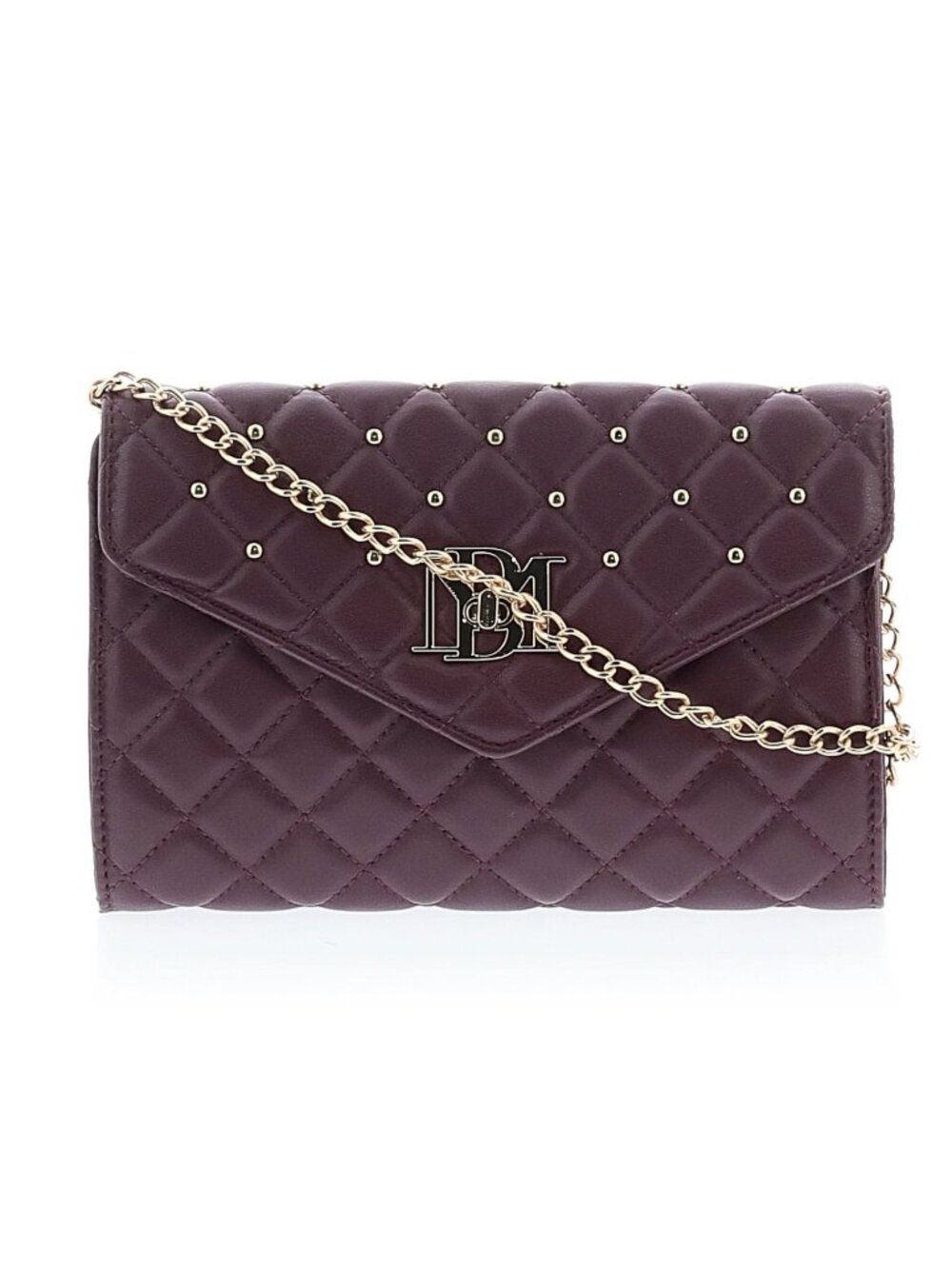 Badgley Mischka Diamond Quilted Burgundy/Plum Envelope Bag